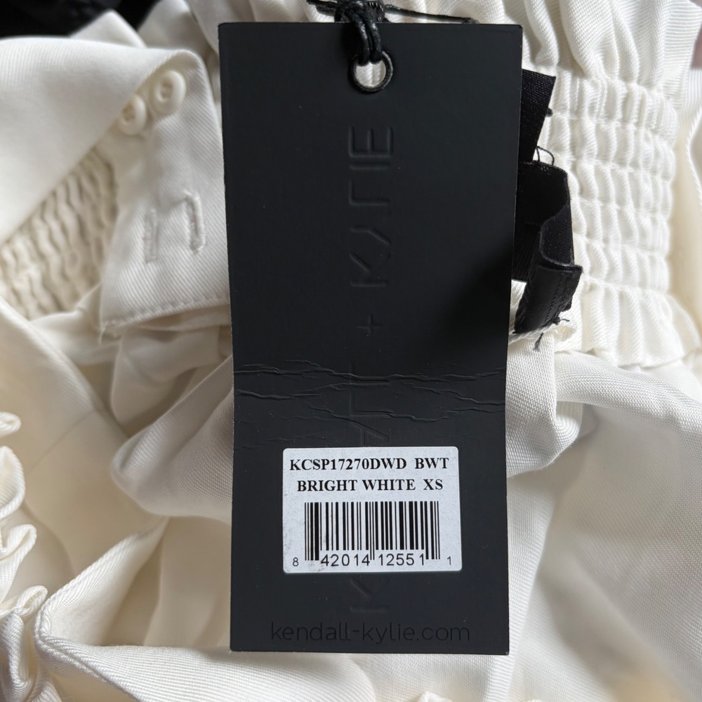 Kendall & Kylie NWT White Off Shoulder Lace Trim Mini Dress Size XS Boho Cottage - Picture 7 of 12